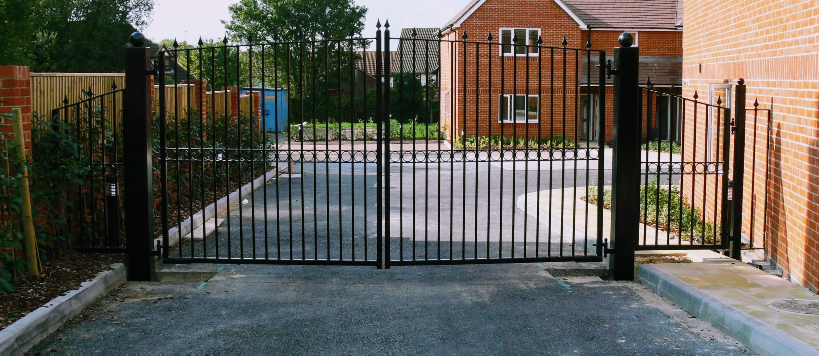 large black double pedestrian gates