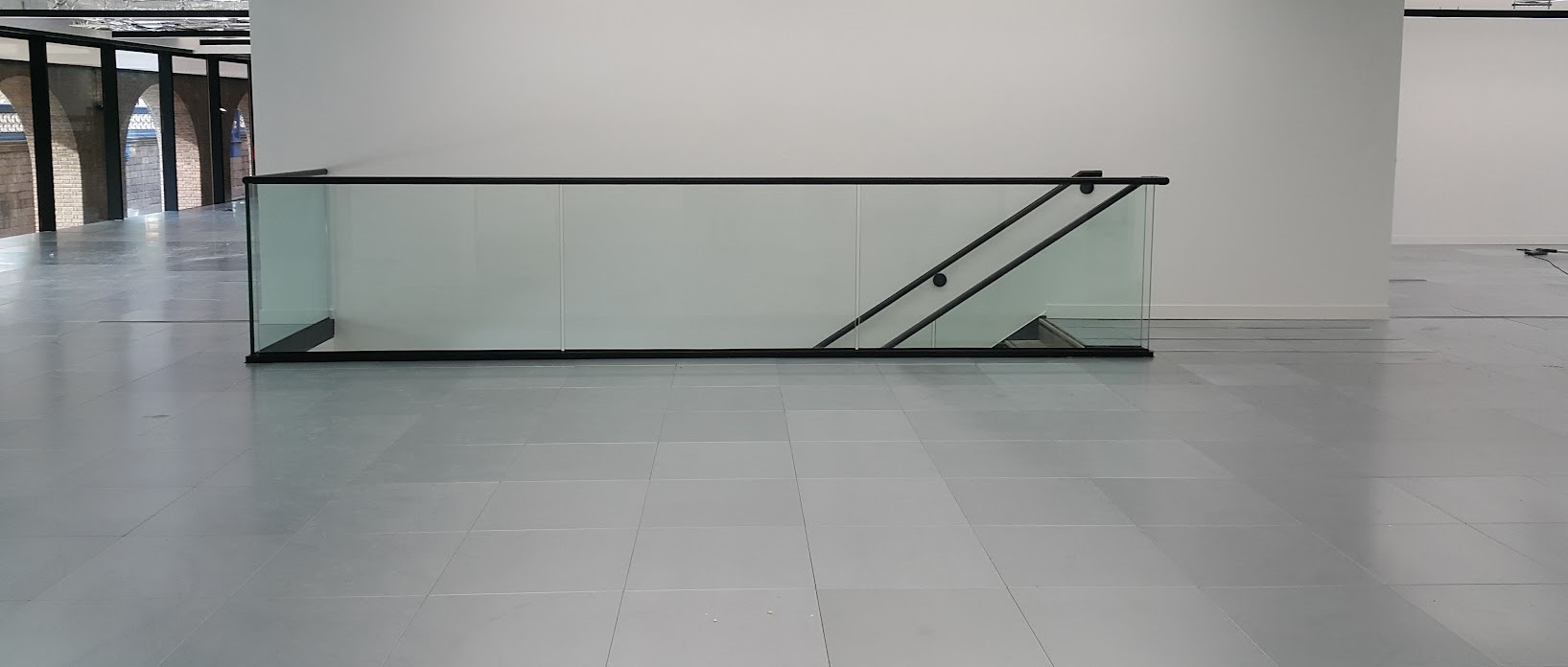 black framed internal glass balustrade